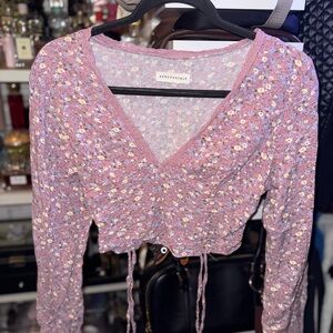 Aeropostale Lavender Floral Crop Top